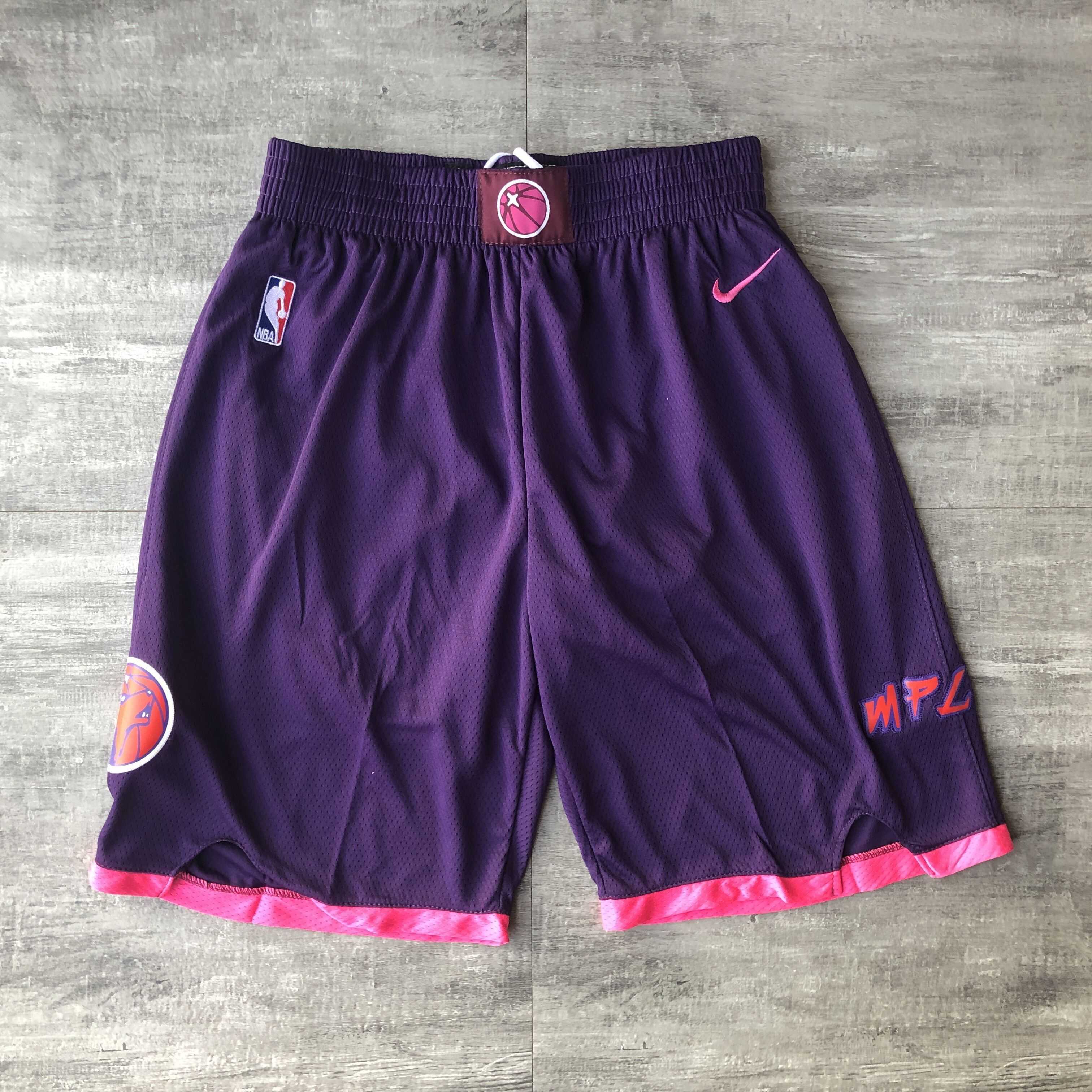 Men NBA Minnesota Timberwolves Purple Shorts 0416